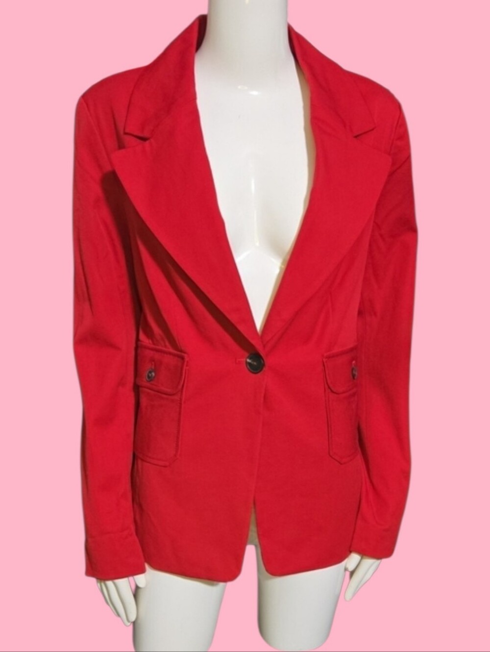 Maeve Anthropologie Red Single-Button Blazer